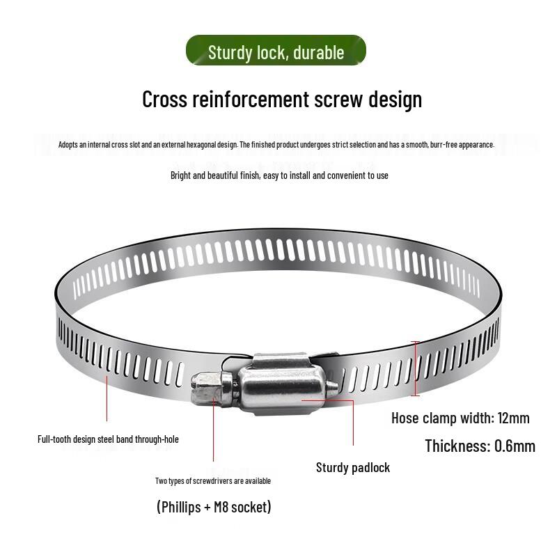 SOXW Stainless Steel Heavy-Duty Pipe Clamp