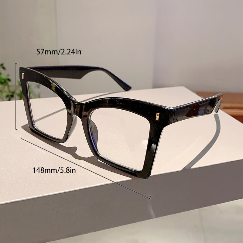 Vintage Square Glasses Frames Women Stylish Oversized Non-prescription Eyeglasses Ins Trendy Brand Design Eyewear