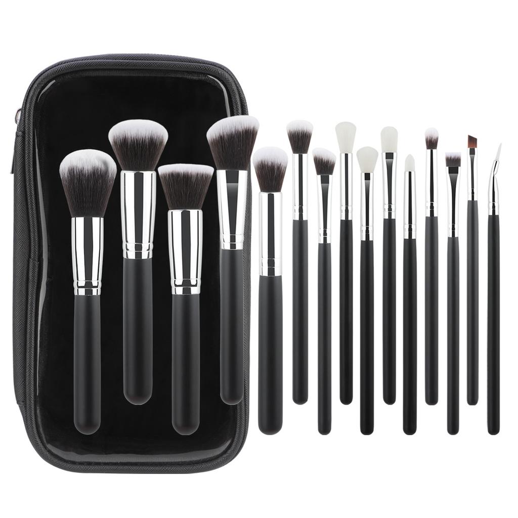 13/15 Makeup Brush Set Cangzhou Loose Powder Brush Foundation Eyeshadow Brush with Transparent Waterproof Brush Bag Beauty