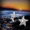 White Starfish Moissanite Stud Earrings Round Cut 925 Sterling Silver Earring