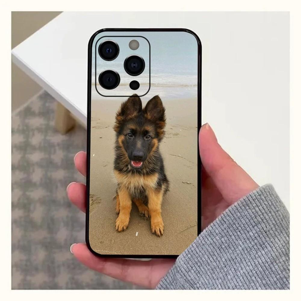 

Чехол для телефона Немецкая овчарка Для Apple iPhone 15,14,13,12,11,Pro,X,XS,Max,XR,Plus,Mini Мягкий черный чехол iPhoneXS