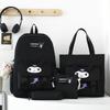 School bag new cartoon cute primary school schoolbag four-piece large-capacity middle school student backpack burden reduction casual backpack women