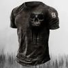 Pánská trička Léto 3d Vintage Horror Lebka Top Hip Hop Rock Streetwear Výstřih do O Tričko s krátkým rukávem Tričko nadměrné velikosti Pánské oblečení