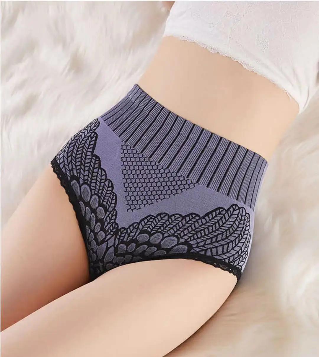 

Женские трусики, нижнее белье, бесшовные трусы, трусы с высокой талией, женские трусы, большие размеры XL синий