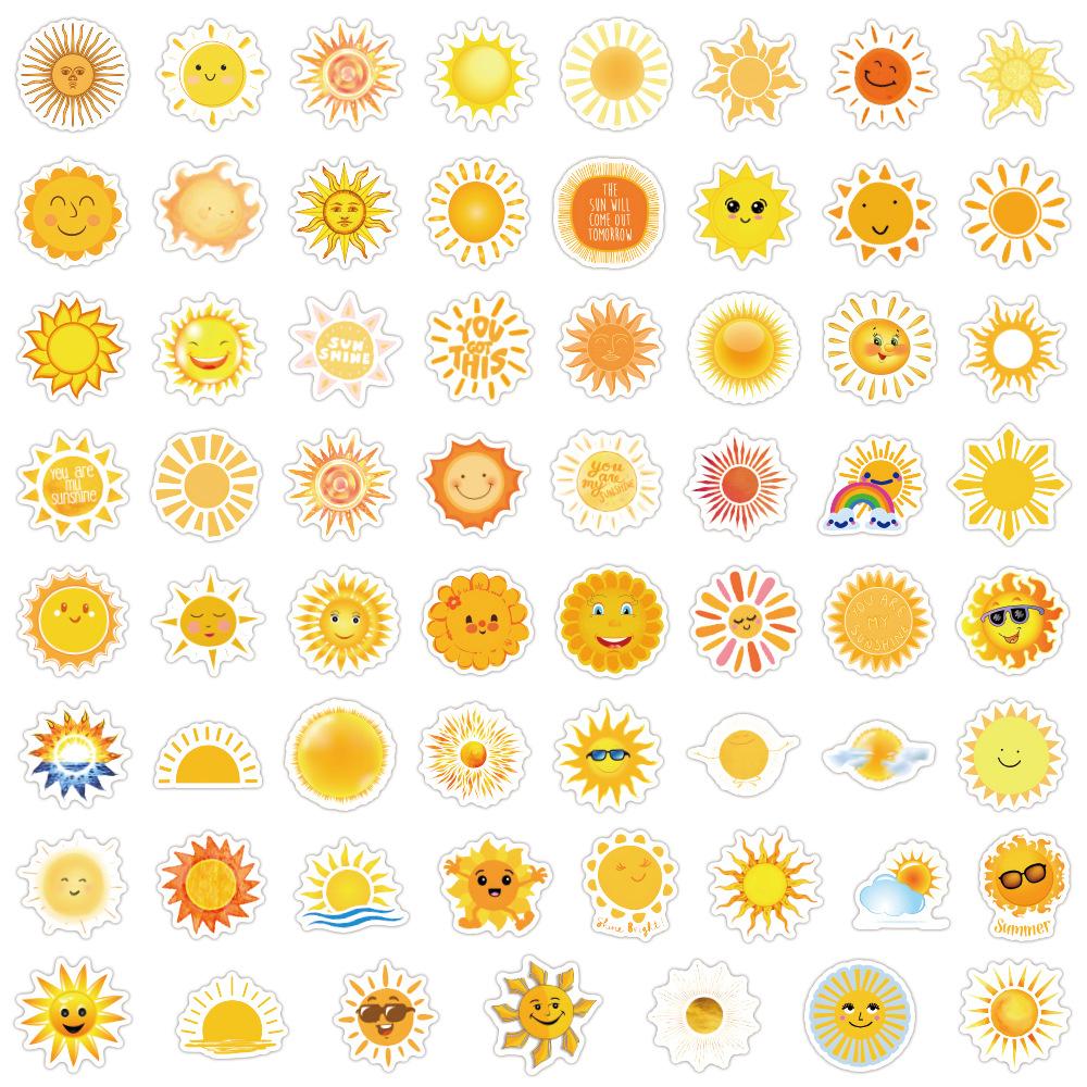 60 New Sunshine Sunshine Graffiti Stickers Computer Notebook Water Cup Decorative Waterproof Stickers