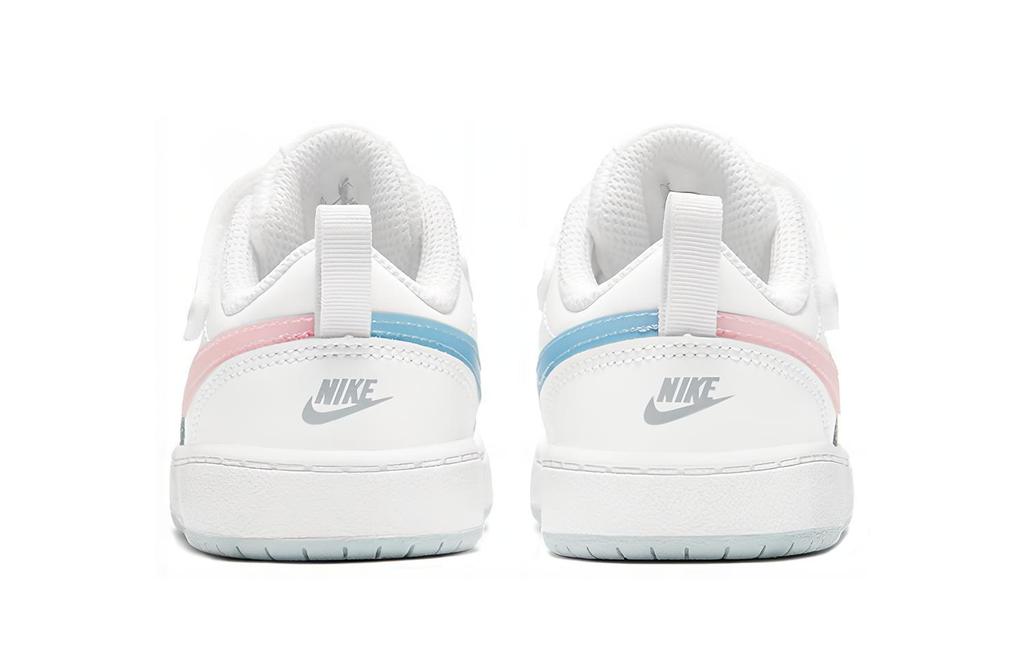Nike Court Borough 2 MWH Slip Resistant Cushioning Abrasion Resistant Breathable Low top Toddler Shoes White Pink Blue DD3021-100