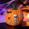 Festive Party Atmosphere Lights Halloween Light Up Pumpkin Decor, Resin LED Glowing Lantern Figurine, Spooky Led Skull Night Tabletop for Indoor
