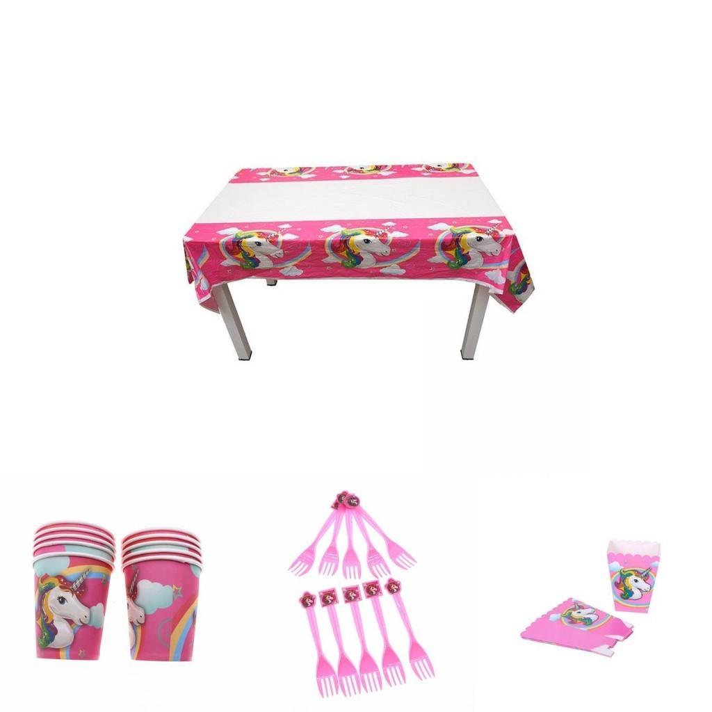 Festive Unicorn Kids Birthday Party Supplies Packed With Joyful Plates Cups And A Charming Banner