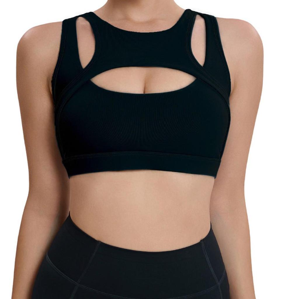 European & American Shockproof Sports Bra - Women's Large Bust Yoga & Fitness Vest with Hollow Design