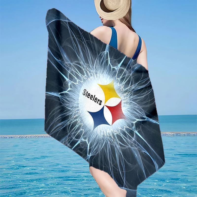 Pittsburgh Steelers Logo Microfiber Beach Towel, Lightweight And Quick-Dry, for Summer Travel, Beach Essential, Swimming Pool