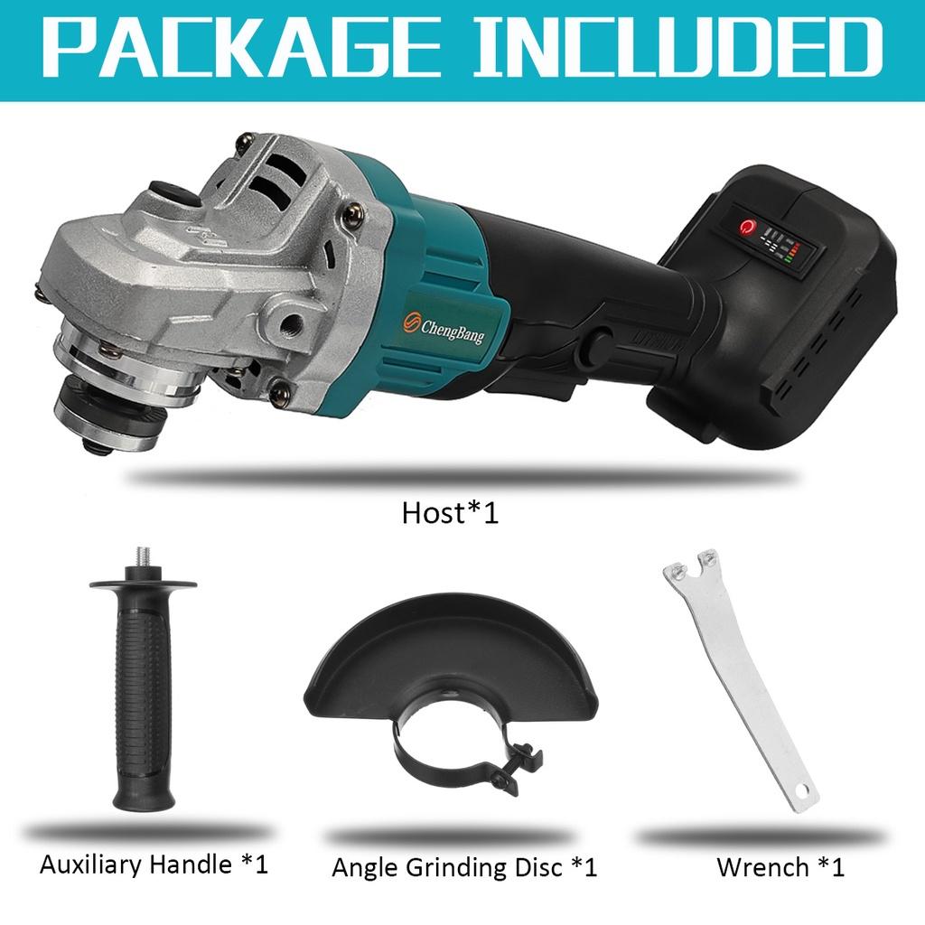 21V 100MM 1/2 Lithium-Ion Battery Power Tool Cutting Machine DIY Woodworking Grinding Machine Brushless Electric Angle Grinder