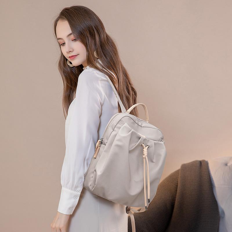Korean Version of Summer Versatile New Pleated Backpack for Women Simple Large Capacity Oxford Cloth Backpack Travel Bag Trendy
