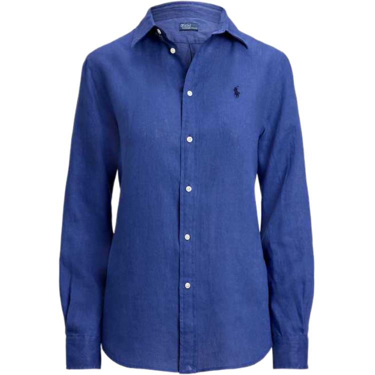 Polo Ralph Lauren FW25 Classic Fit Linen Shirt Women shirts Sapphire-Blue WMPOSHTNDO20926-400