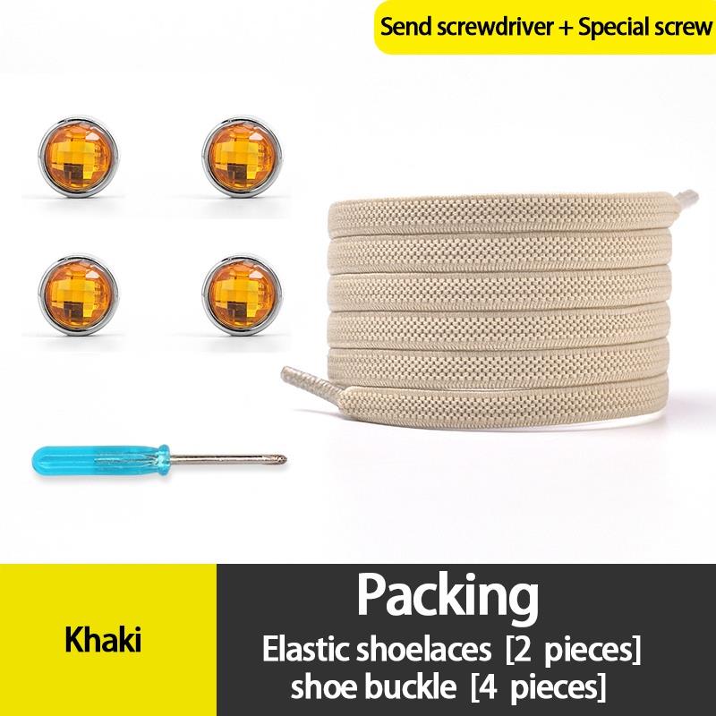 

Круглая стразовая пряжка Эластичные шнурки для обуви Кроссовки Цветные бриллиантовые замки Плоские шнурки Без завязывания Шнурки Детские Взрослые Шнурки для обуви хаки