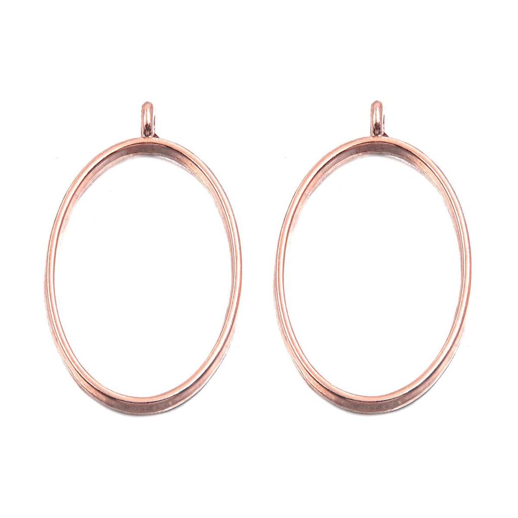 Rose Gold Geometric Heart & Moon Epoxy Keychain Pendants - 17 Designs