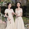 Champagne Color Elegant Fitted Graduation Dress For Women | Bridesmaid Gown | Perfect Wedding Dress