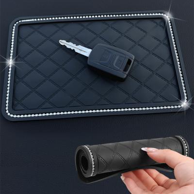 Diamond Car Dashboard Anti-Slip Mat Decoration Auto Interior Cushion Pads for Phone Key Sunglass Storage Organizers Accessories