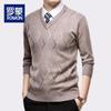 Men's V-Neck Thickened Knit Sweater