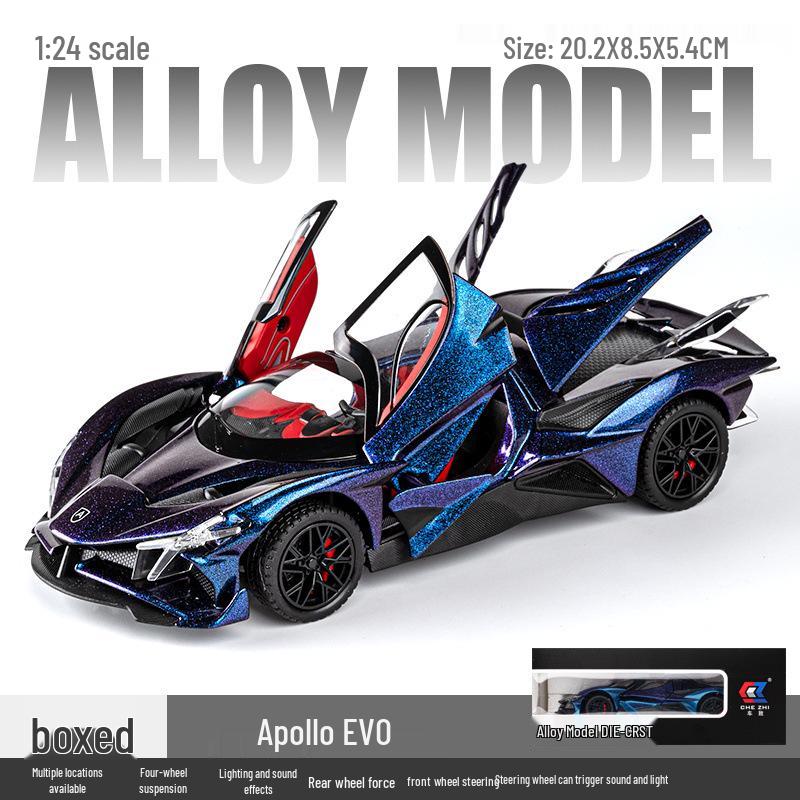 

Apollo EVO 1:Игрушечная машинка из сплава - Стильная игра и декоративный подарок для мальчиков синий