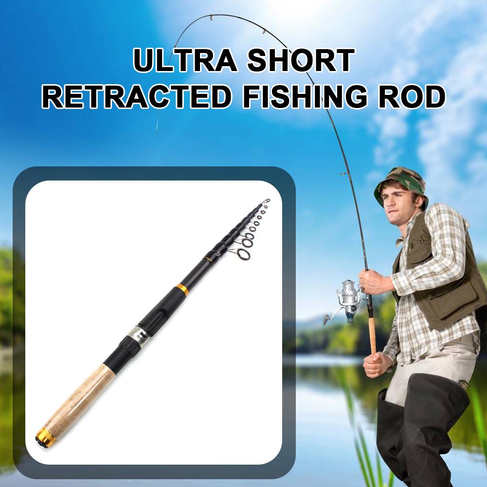 0.6-3m Telescopic Fishing Rod Cork Handle Small Short Sea Pole Carbon Fiber Portable Mini Spinning Pole Fishing Accessories