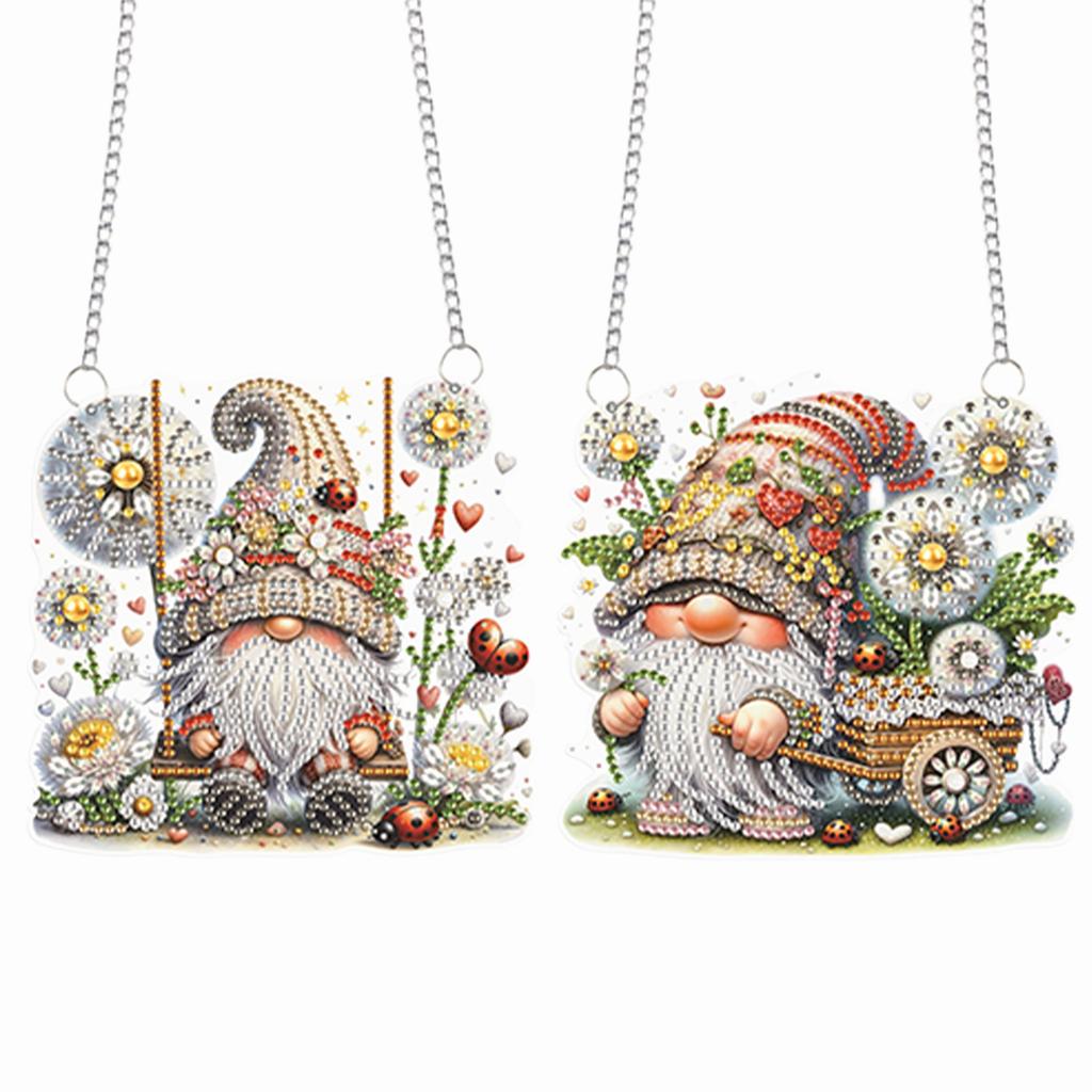 2pcs Flower Goblin 2D Flat DIY Special Shape Rhinestone Diamond Art Window Pendants Diamond Painting Set Diamond Art Pendant