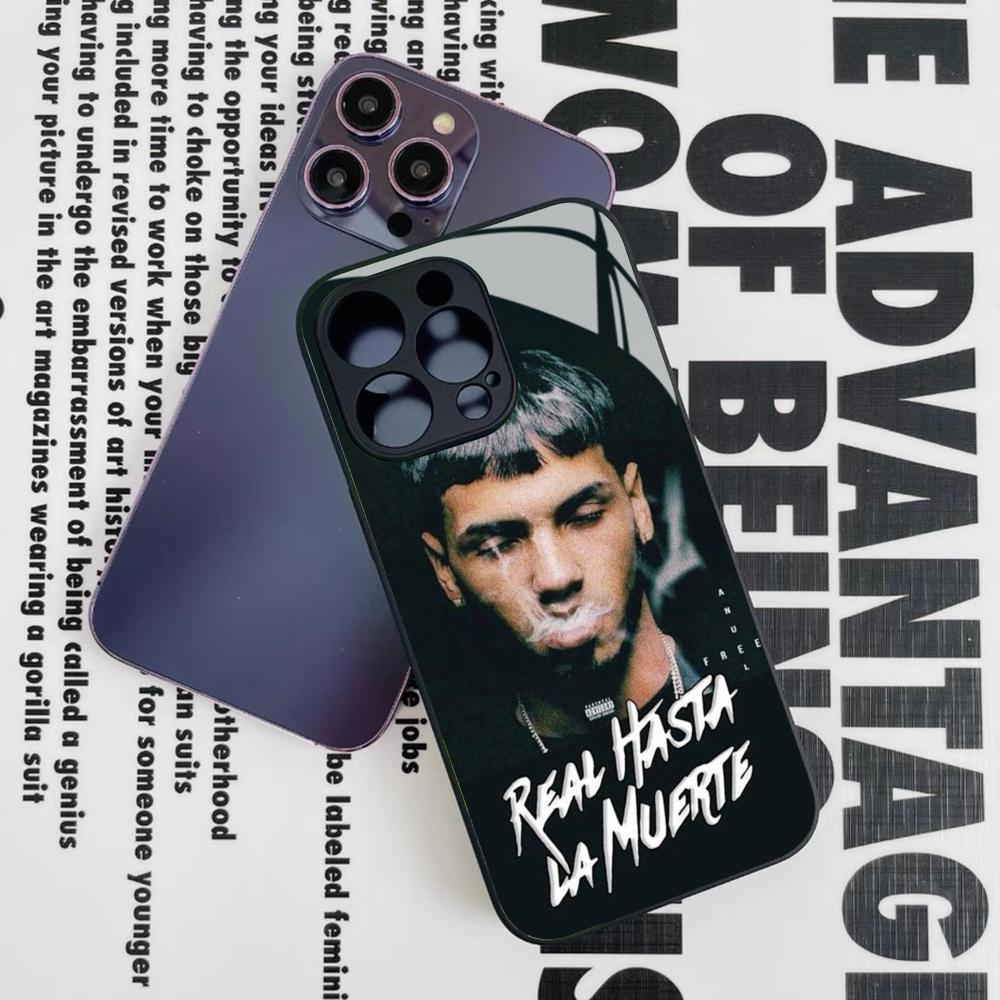 Fashion Hot Rapper Anuel AA Phone Case for Iphone 17 16 15 14 12 11 13 Pro Max Mini X Air Puls Black Glass Cover