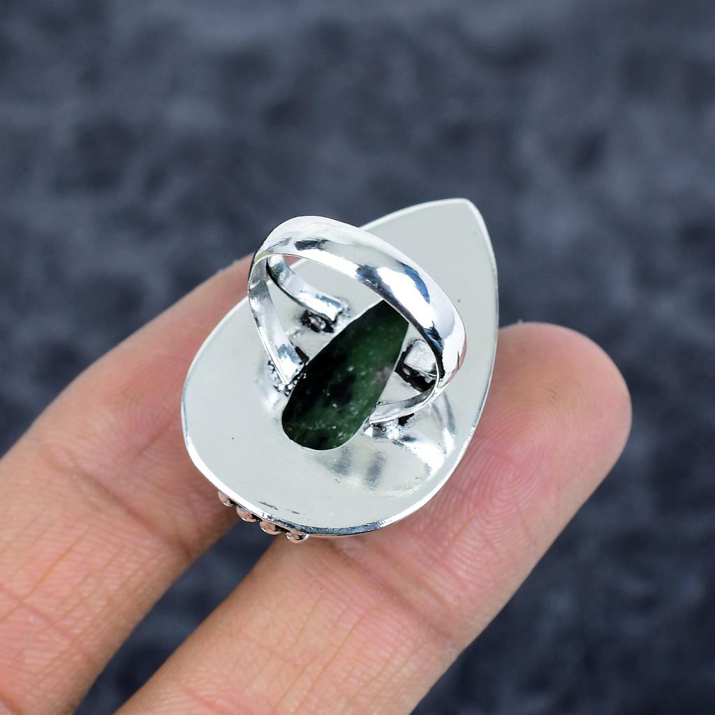 Ruby Zosite Gemstone Handmade 925 Sterling Silver Jewelry Ring Size 7 M-2810