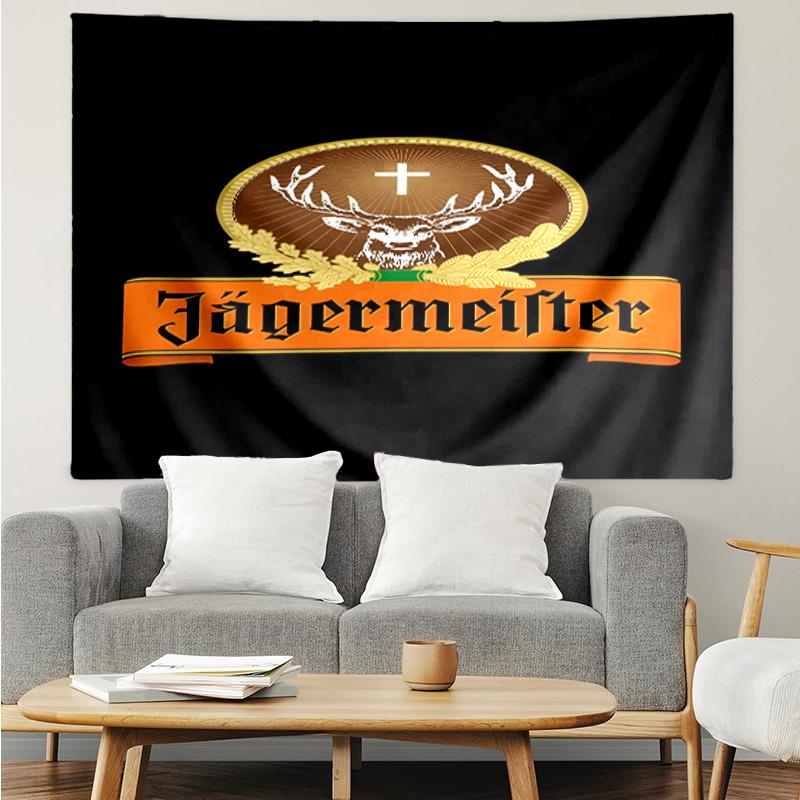 1pz Jager-meister Bevanda Spiritosa Asciugatura Rapida Arazzo, Arazzo dal Design Unico, Adatto per Camera da Letto, Soggiorno, Sala Giochi, Scaldacuore Regali di Festa