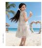 Girls' Summer Tank Top Skirt 2026 New Style Children's Sweet Little Girl Seaside Sprinkle Silver Flower Flying Sleeve Dress