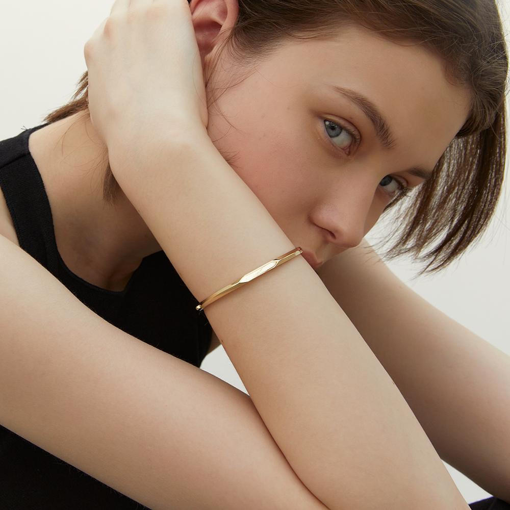 Lunne Silver 925 Solid Edge Bangle Bracelet #Lsb18