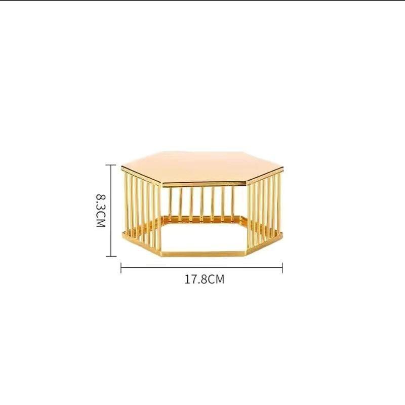 Golden Cylinder Wrought Iron Buffet Fruit Dish Stand Dessert Display Shelf Dim Sum Frame Cake Rack Wedding Birthday Party Decor