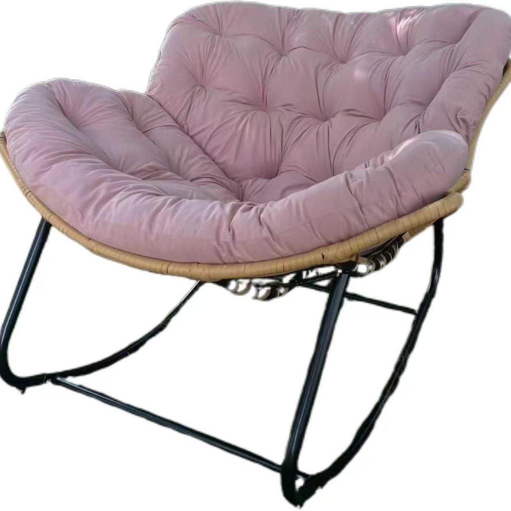 “Nordic Light Luxury Bird's Nest Rattan Rocking Chair for Living Room or Balcony – Extra Large for Adults”