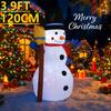 3.9FT Xmas Holiday Inflatable Yard Decor LED Snowman Broom Christma Outdoor Home Decoration Ornament Festive Toy Gift Supplies