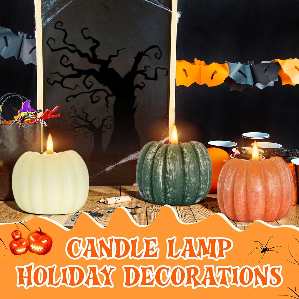 Fall Decor, Fall Decorations For Home - Flameless Pumpkin Candle With Timer Remote - Room Bedroom Table Decor For Halloween, Thanksgiving,