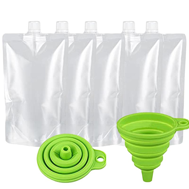 Buy Plastic Liquor Flask 500ml Transparent Concealable Reusable Plastic Beverage Bag Liquor