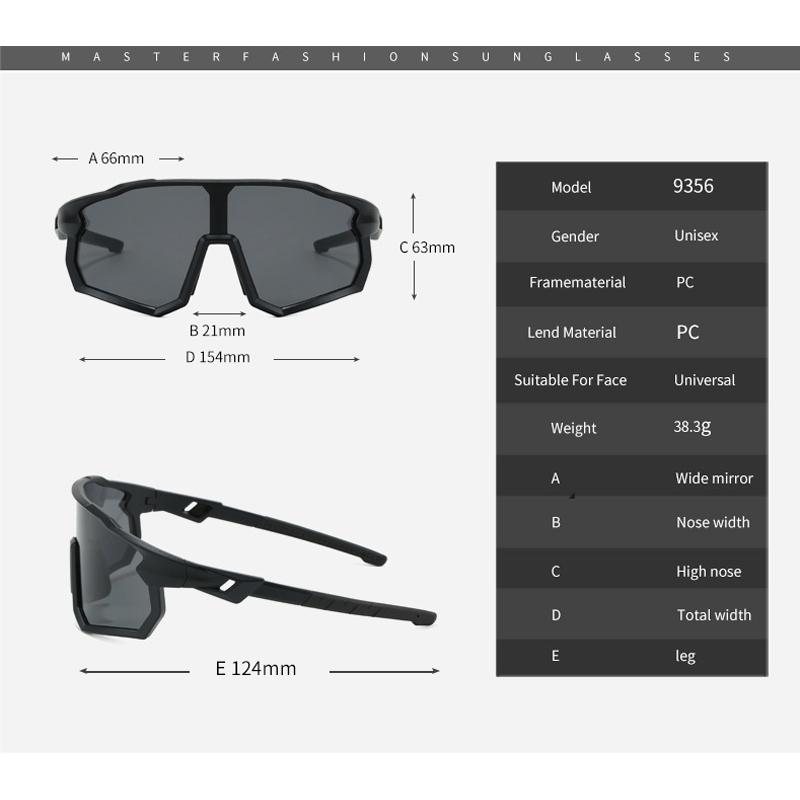 Outdoor sunglasses men's colorful windproof glasses women's sports goggles cycling glasses hiking sunglasses 9356