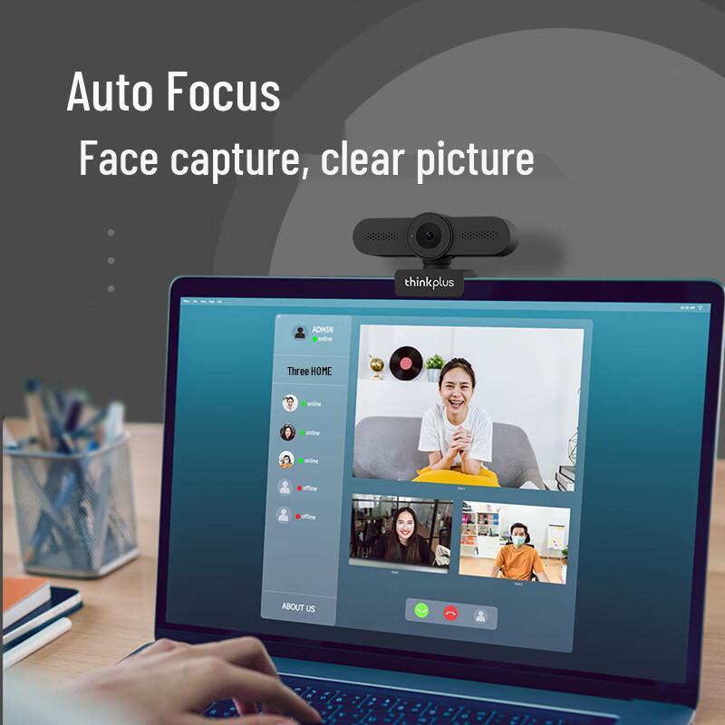Lenovo thinkplus 4K Auto-Focus USB Webcam with Microphone