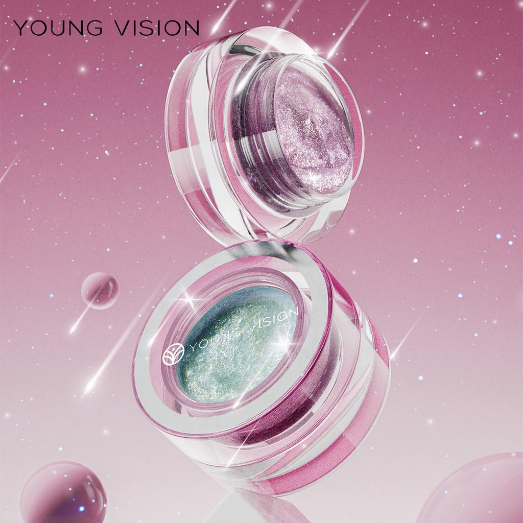 YOUNG VISION Liquid Gel Glitter Eyeshadow, Face & Body, Quick-Dry, Sheer Waterlight Liquid Gel Formula, Easy Blend for Long Lasting Galactic Glow