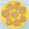 8 Pieces Cookie Cutter Press Christmas Santa Claus Biscuit Mold Plastic Cookie Stamp Confectionery Kitchen Baking Pastry Tools