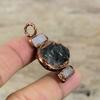 Labradorite Rough Pendant Electroformed Copper Pendant Mother Of Pearl Pendant Handmade Electroformed Jewelry Gift For Mom Gemstone Pendant