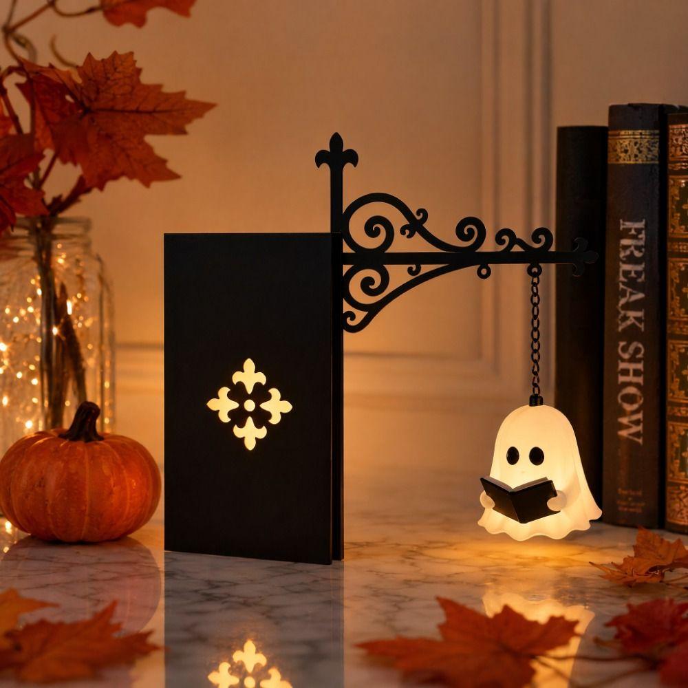 Luce fantasma per libreria bianco caldo Lampada da libreria bianca Lanterna da libreria Luce Lettura