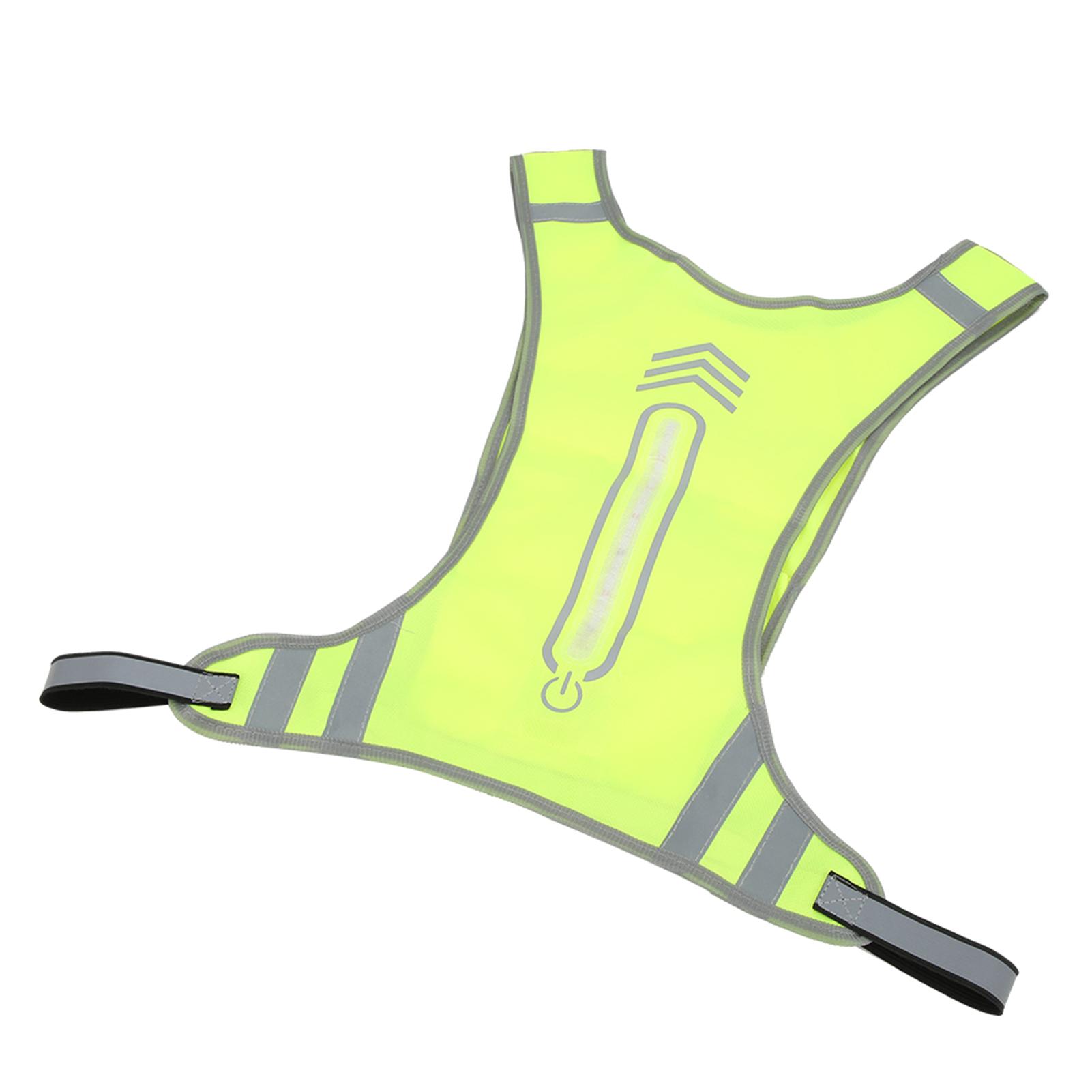 

Светодиодный светящийся жилет Летняя ночная спортивная одежда для бега, езды на велосипеде, светоотражающая защитная одежда Желтый