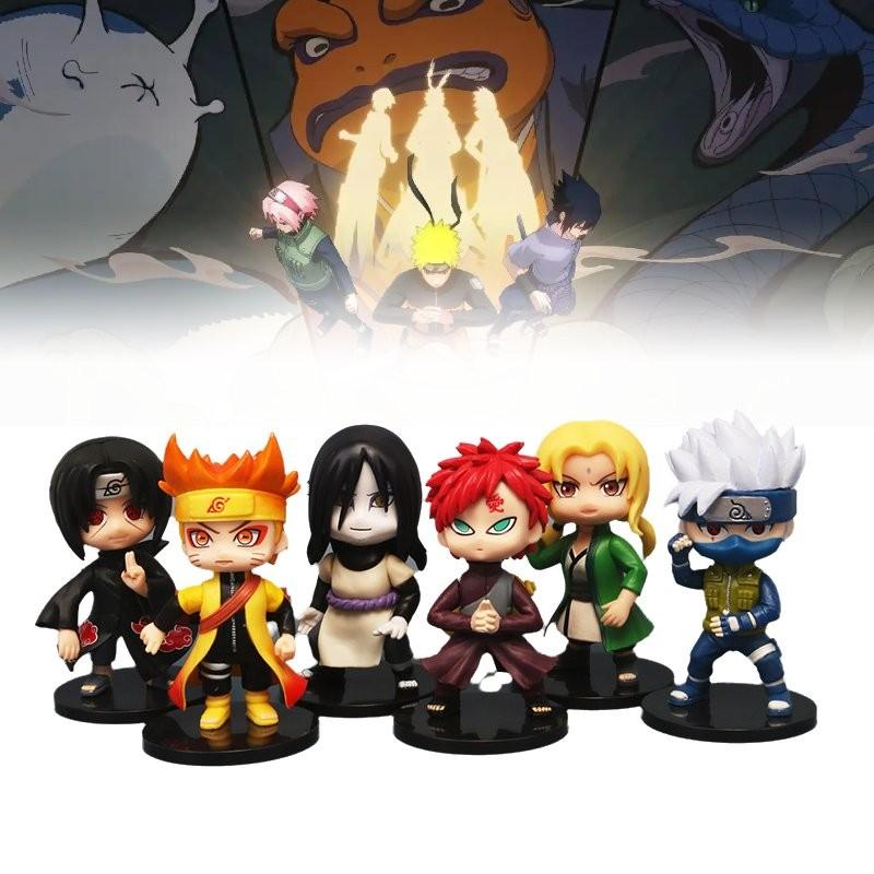 6pcs Cartoon Naruto Character Pvc Toy Model Decoration Child Christmas Gift