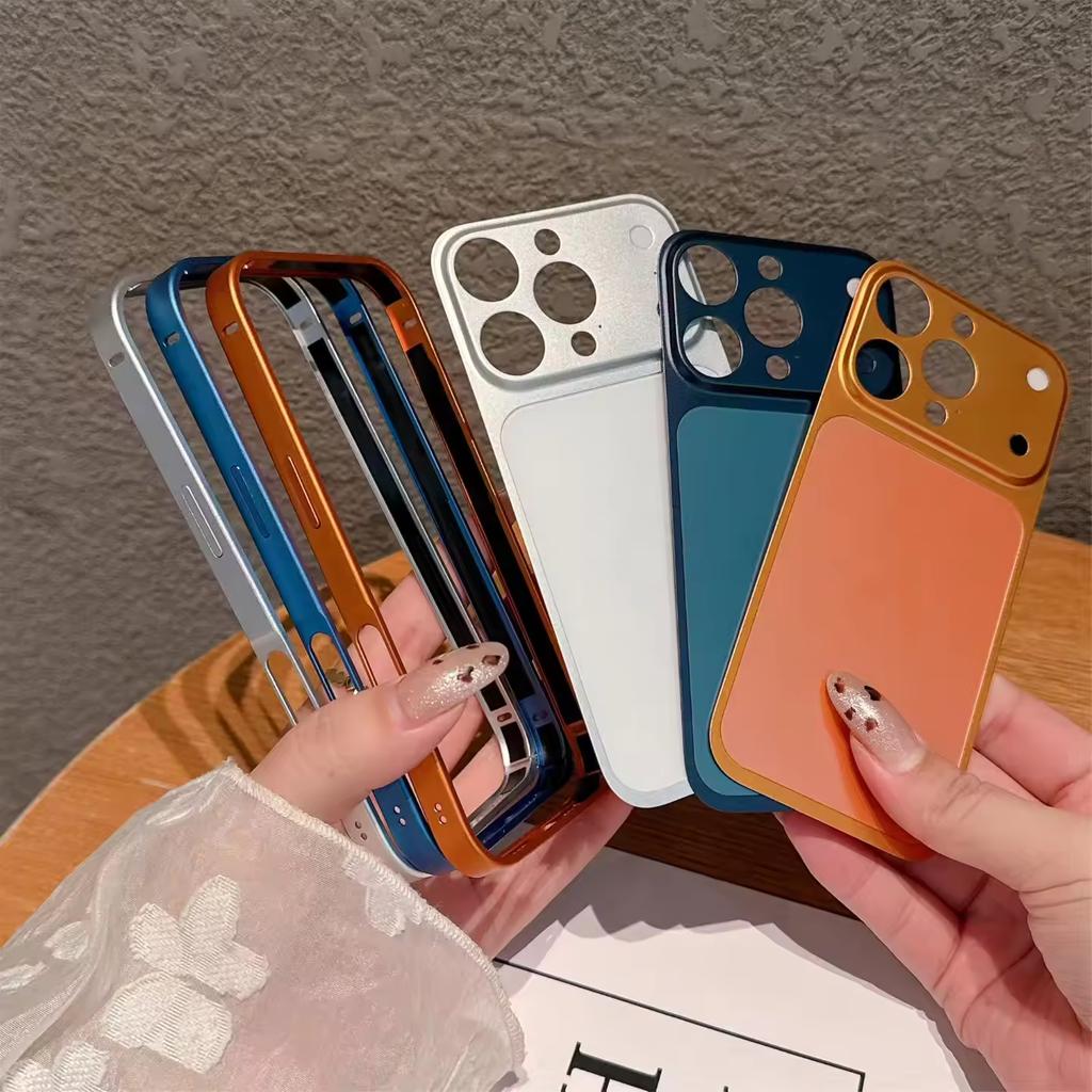 Convert To 17 Series Frame Aluminum Metal Phone Case For iPhone 17 16 15 14 13 Pro Max 14Pro 13Pro 17Pro Alloy Border Bumper