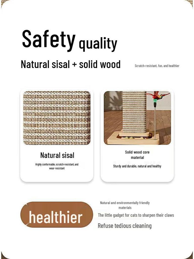 Large Vertical Cat Tree with Integrated Shelf, Sisal Scratching Post, and Bed - Universal for All Seasons