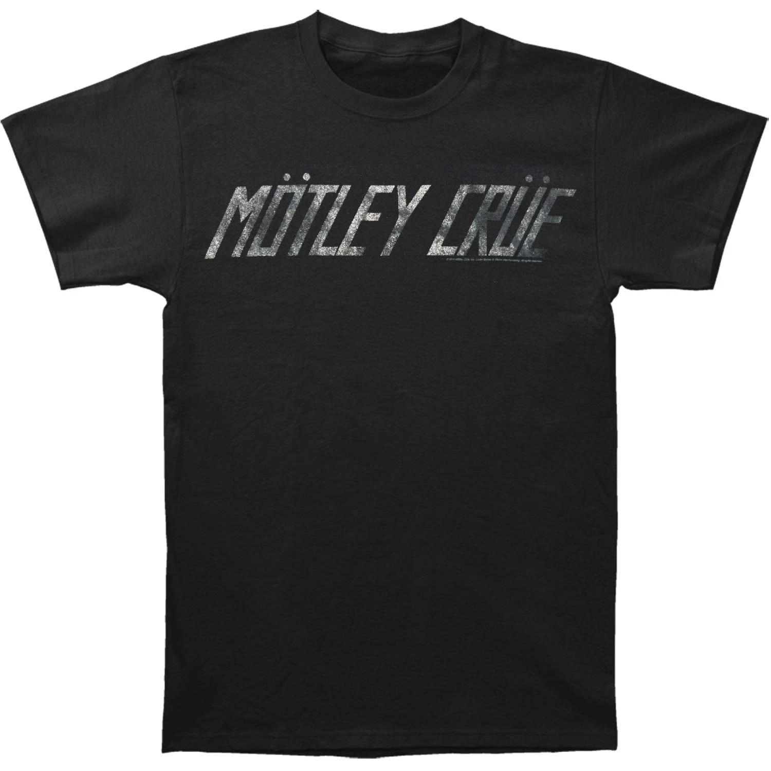 Men s Motley Crue Monochromatic Logo Slim Fit T-shirt Small Black XXXXL