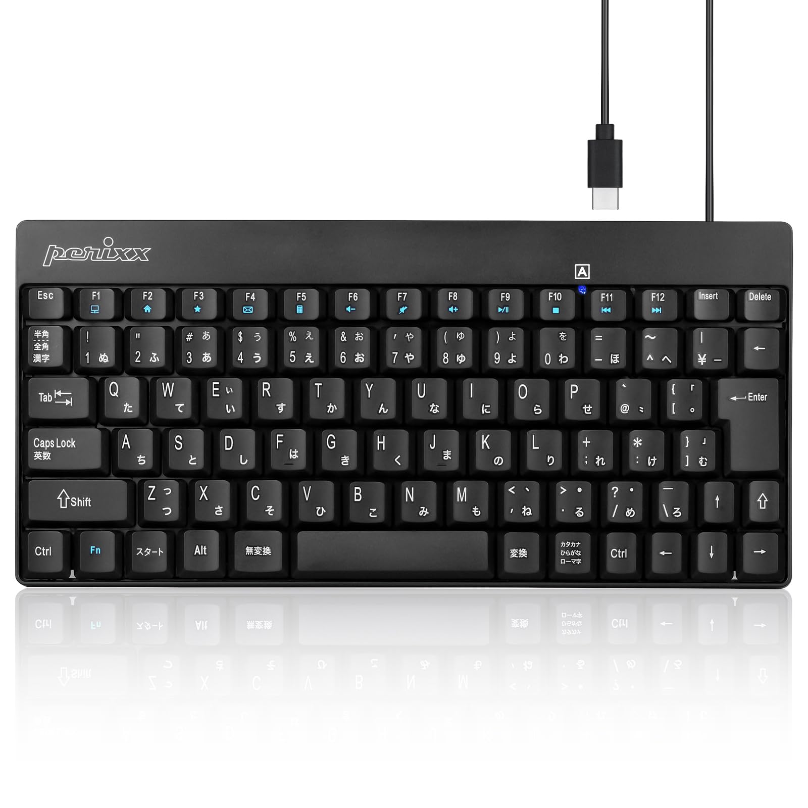 

Perixx Wired USB C Cable Mini Keyboard Connection Black Tenkeyless Guaranteed PERIBOARD-422 USB-C/Type-C/TypeC [Genuine Product] (Japanese Layout) чорний
