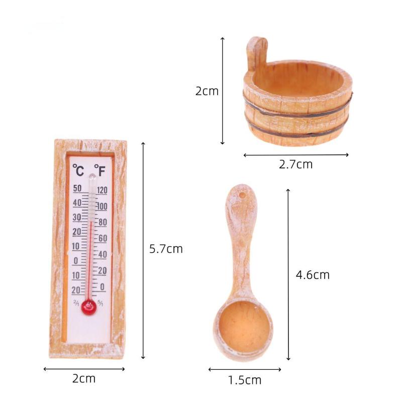 

1Set 1:12 Sauna Scene Prop Model Miniature Accessories Dollhouse Furniture Home Model Decor Toy Doll House Accessories