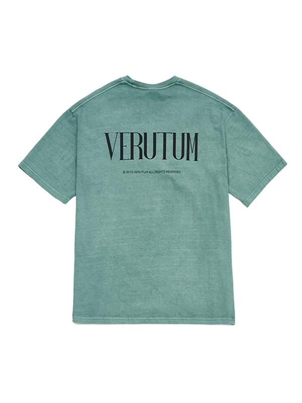 Verutum Serif Back Logo Pigment Short Sleeve T-Shirt Men S Green Xl
