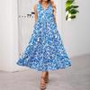European and American summer printing new holiday style fashion sleeveless dress